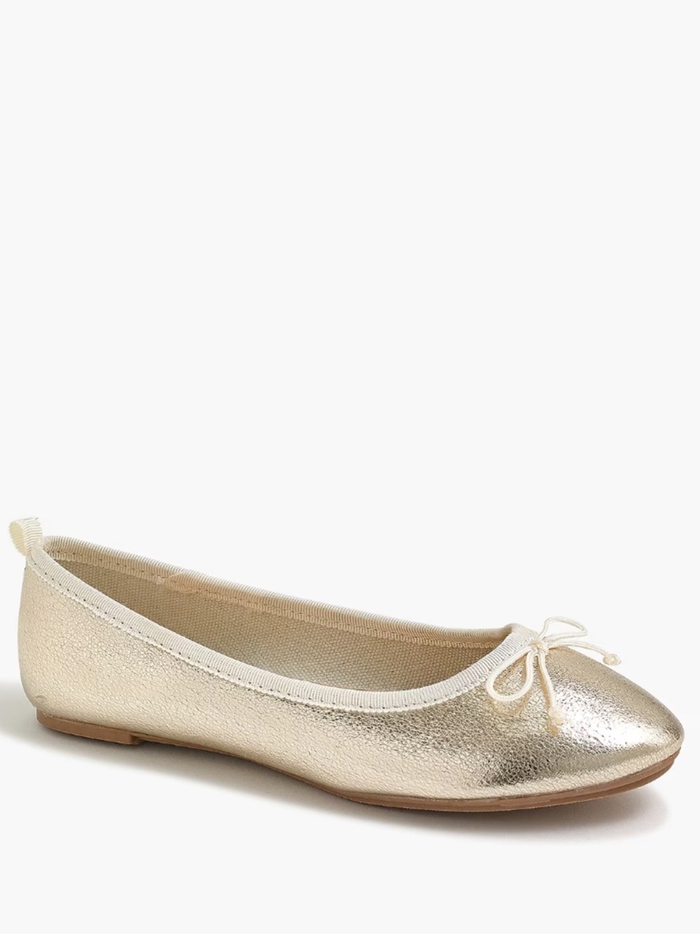 J. Crew's Crewcuts Girls' metallic gold ballet flats • size 2 • NWT • AF479